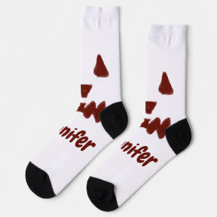 Calcetines Marrón Halloween cara temible otoño añadir nombre