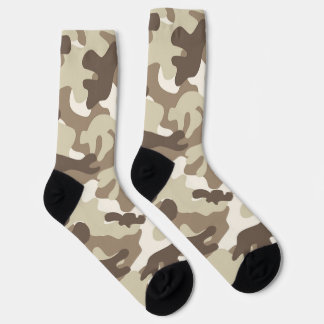 Calcetines Marrón, Tan, Socks de diseño de camuflaje de marfi