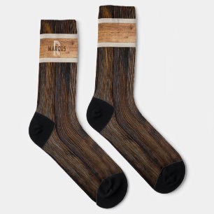Calcetines Marrones y Beige con Monograma de Tono 