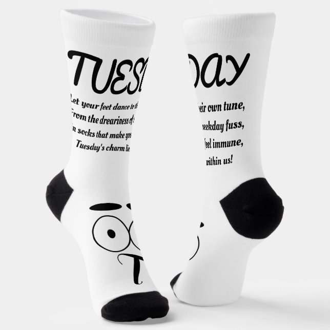 Calcetines Martes poema Socks - Moderno, divertido, blanco y  (Angular)