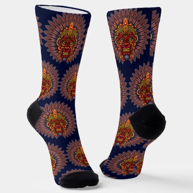 Calcetines Máscara ritual del rey guerrero tribal (Angular)