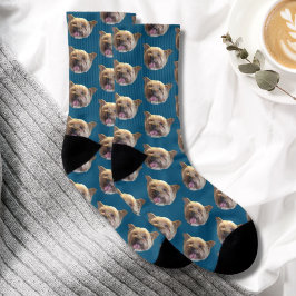 Calcetines Mascota azul personalizado foto memoria Keepsake