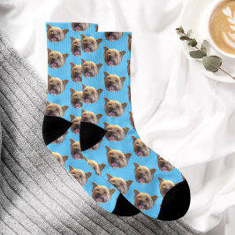 Calcetines Mascota azul personalizado foto memoria Keepsake