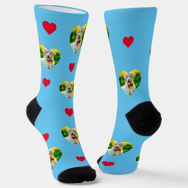 Calcetines Mascota de personalizable y patrón de corazón ciel (Angular)