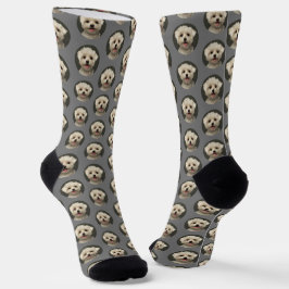 Calcetines Mascota personalizado foto Light Gray Trendy
