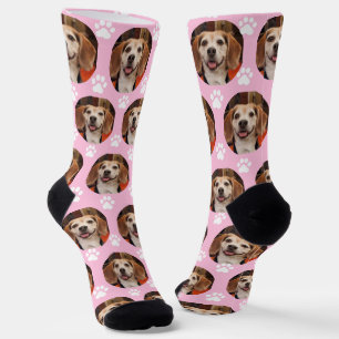 Calcetines Mascota rosa claro suave foto y pintura imprenta g