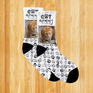Calcetines Mascotas de plantillas de fotos de mami de gato