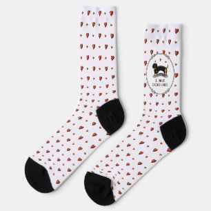 Calcetines Me encanta Dachshunds Dachsies (negro y tostado) C