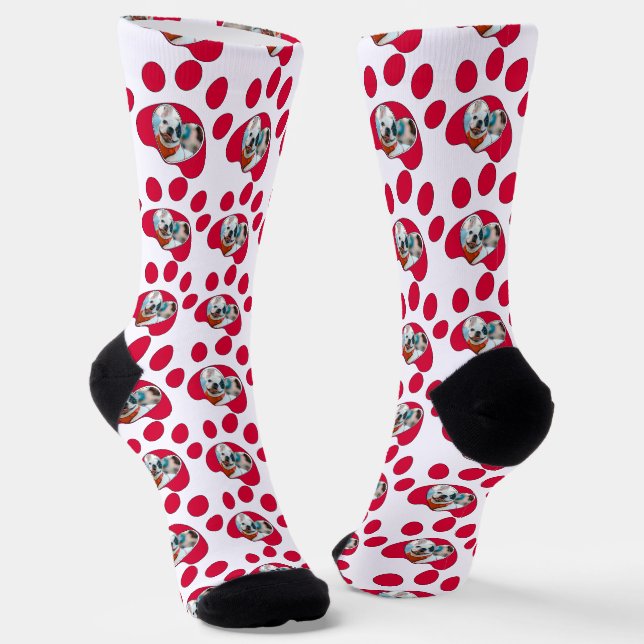Calcetines Me encanta mi foto personalizada de Perro Paw (Angular)