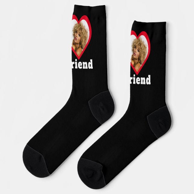 Calcetines Me encanta mi novia Bae foto Personalizado persona (Izquierda)
