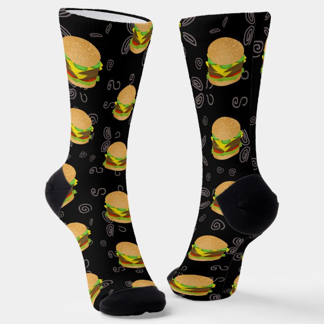 Calcetines Me encantan las hamburguesas dobles de queso (Angular)