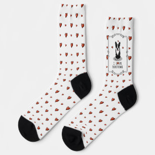 Calcetines Me encantan los Bostons Boston Terriers (blanco y