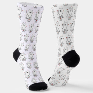 Calcetines Me encantan los esquíes (me encantan los perros es