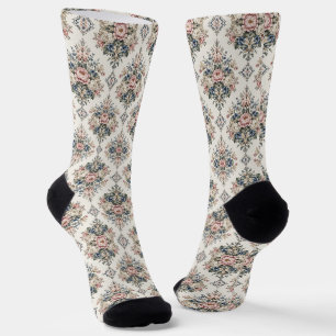Calcetines Medallones Botánicos Elegantes Atemporales