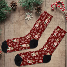 Medias Burgundy de Invierno con Yorkshire Terrier 
