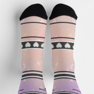Calcetines Medias con nombre y número púrpura rosa
