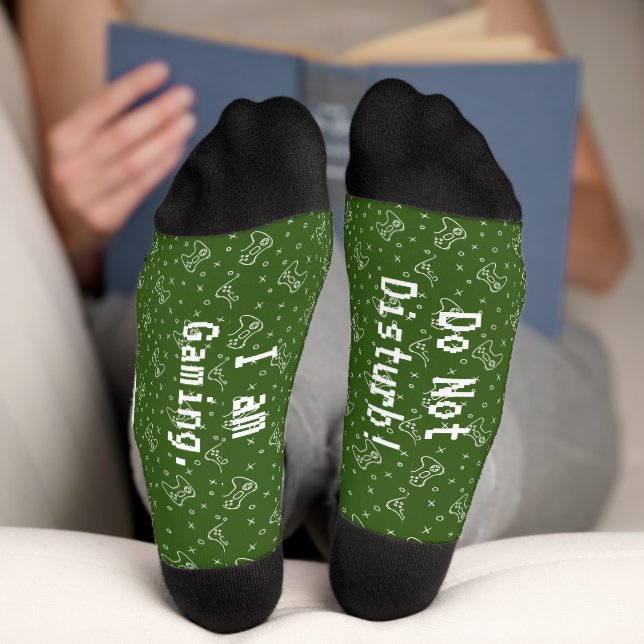 Calcetines Medias Crew Socks Verdes I Am Gaming (Abajo)