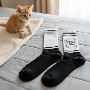 Calcetines Medias de tripulación con nombre de gato lindo en 