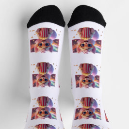 Calcetines Medias Divertidas de Gatito con Palomitas de Maíz