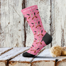 Medias divertidas de gato de patas rosadas