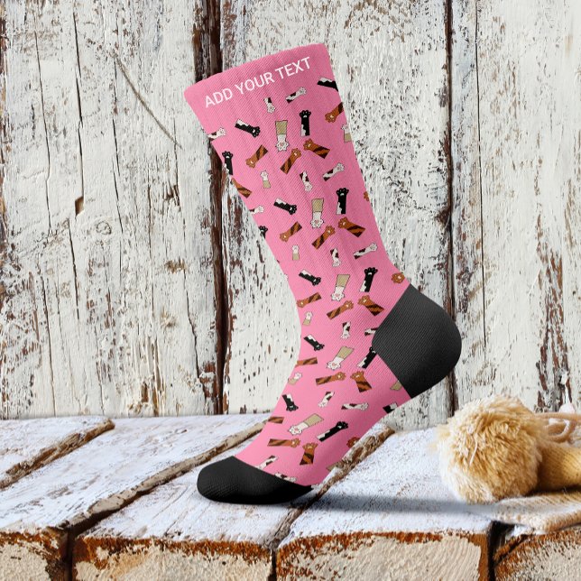 Calcetines Medias divertidas de gato de patas rosadas (Subido por el creador)
