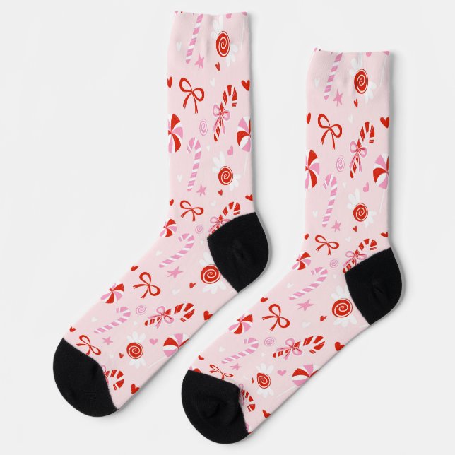 Calcetines Medias Rosadas de Caramelo Dulce (Izquierda)