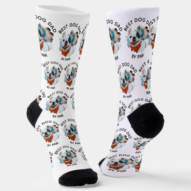 Calcetines Mejor papá de perro de Par Personalizado Foto del  (Angular)