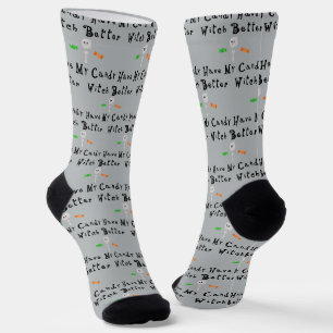 Calcetines Mejor Que La Bruja Tenga Mi Vela   Letras negras