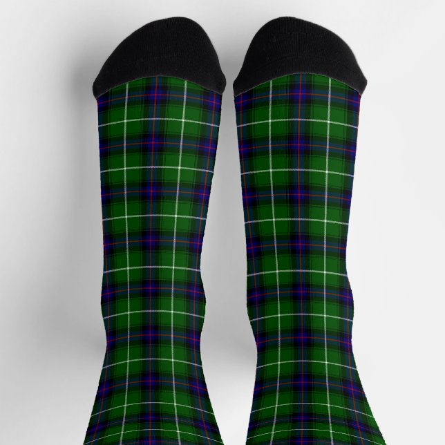 Calcetines Melocotonería azul tartán de MacDonald (Arriba)
