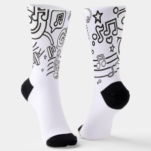 Calcetines Melodía elegante: Socks con temas musicales