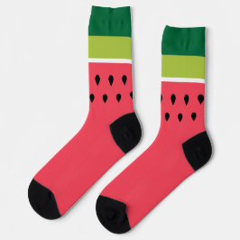 Calcetines Melón Melón trozo de hielo rayado verde rosado