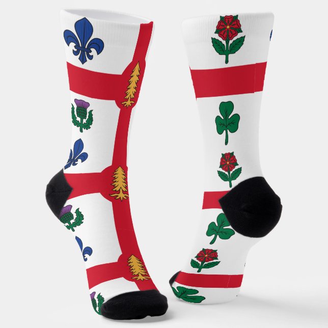 Calcetines Men crew socks with flag of Montreal, Canada (Angular)