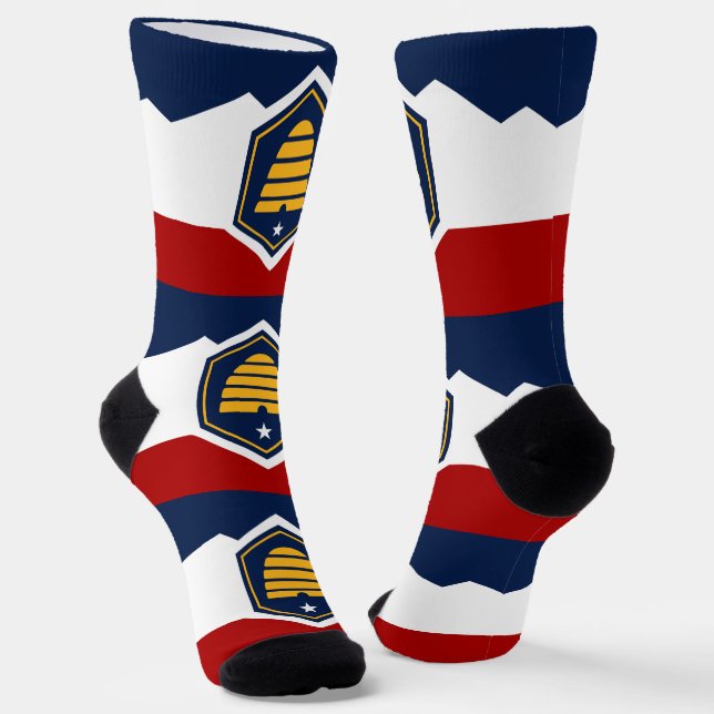 Calcetines Men crew socks with flag of Utah State, USA (Angular)