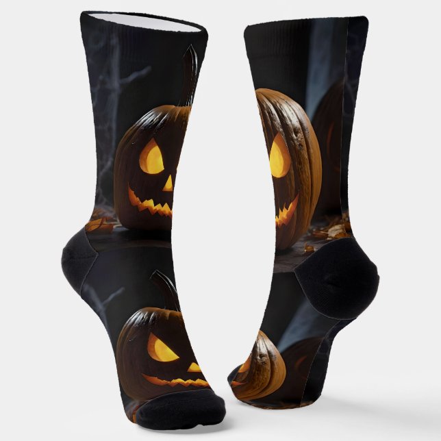 Calcetines Mención de calabaza de Halloween, (Angular)