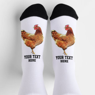 Calcetines Mensaje del Personalizado de la granja de gallos d
