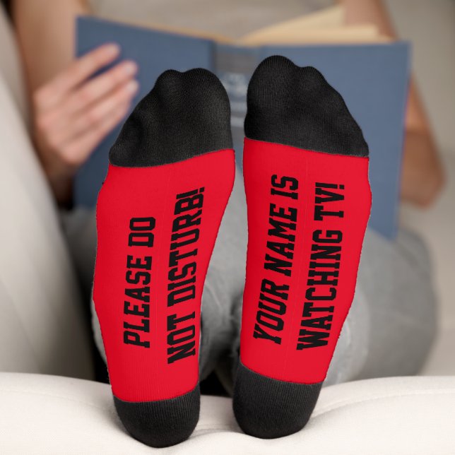 Calcetines Mensaje PERSONALIZADO Socks Red (Abajo)