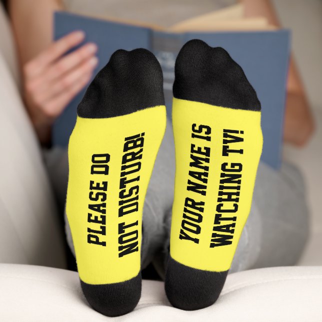 Calcetines Mensajes PERSONALIZADOS zumban amarillo (Abajo)