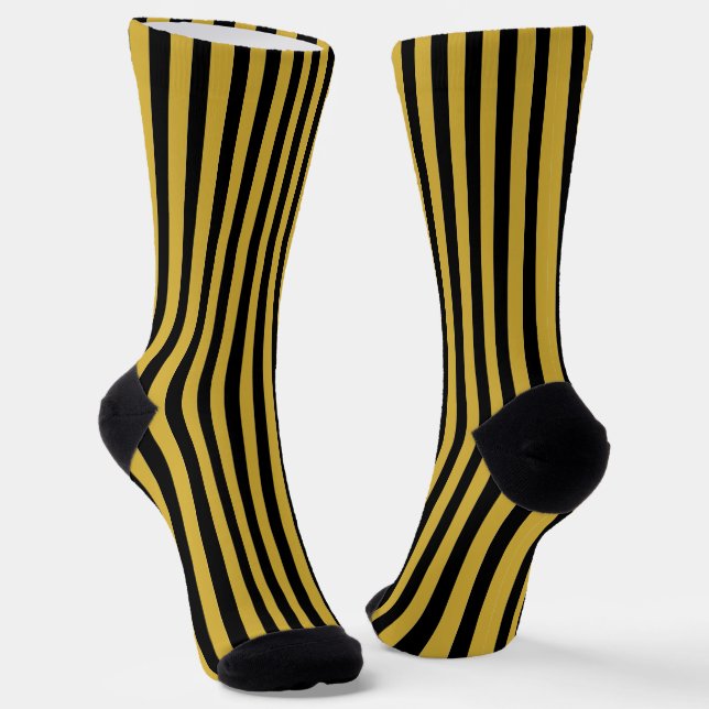 Calcetines Metallic Gold and Black Stripe Decorative (Angular)