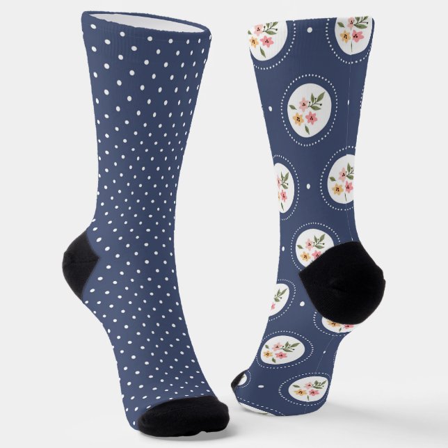 Calcetines Mezcla De Armada De bonito Y ÁRBOL Floral (Angular)
