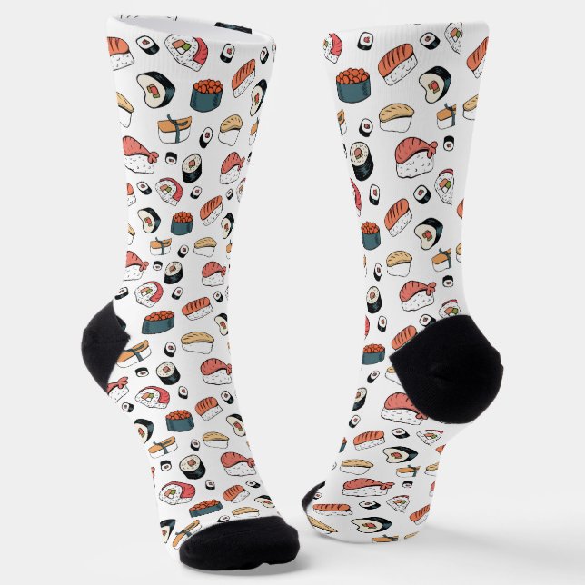 Calcetines Mezcla de Sushi Dibujada a Mano (Angular)