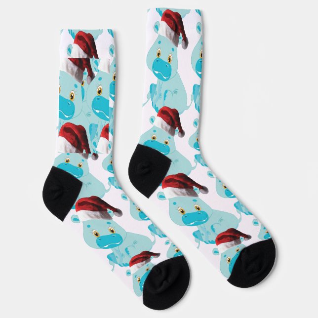 Calcetines Mi bebé hipopótamo de Navidad (Derecha)