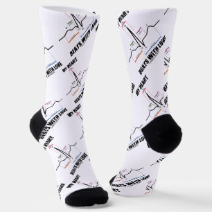 Calcetines Mi Corazón late con amor electrocardiograma ECG
