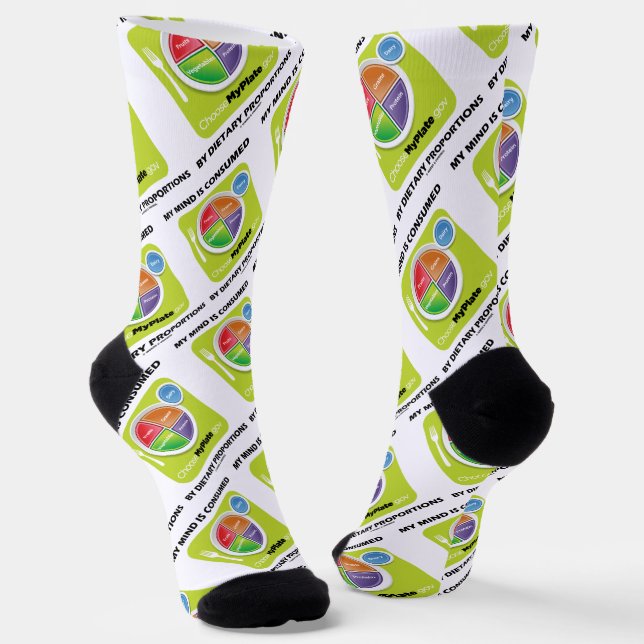 Calcetines Mi Mente Se Consume Por Proporciones Dietéticas (Angular)