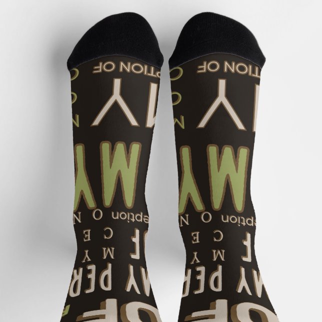 Calcetines Mi percepción de U Tube calla marrón/verde (Arriba)