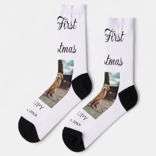 Calcetines Mi primera Navidad añadir mascota nombre gato año 
