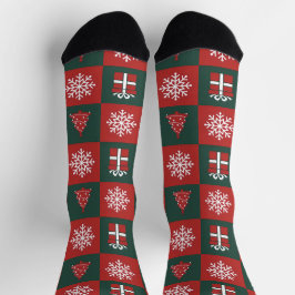 Calcetines Minimalist Christmas Icons Holiday Socks