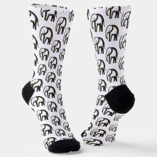 Calcetines Minimalist Elephant – Bold Ink Animal Design on 
