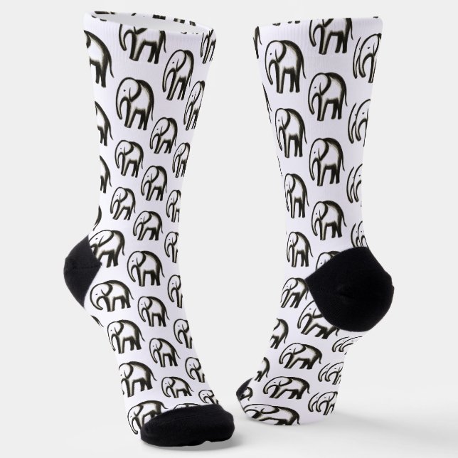 Calcetines Minimalist Elephant – Bold Ink Animal Design on  (Angular)