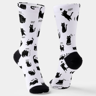 Calcetines Minimalist Funny Black Cats Pattern 