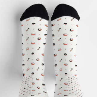 Calcetines Minimalist Kawaii Sushi Pattern Cute Japanese Food